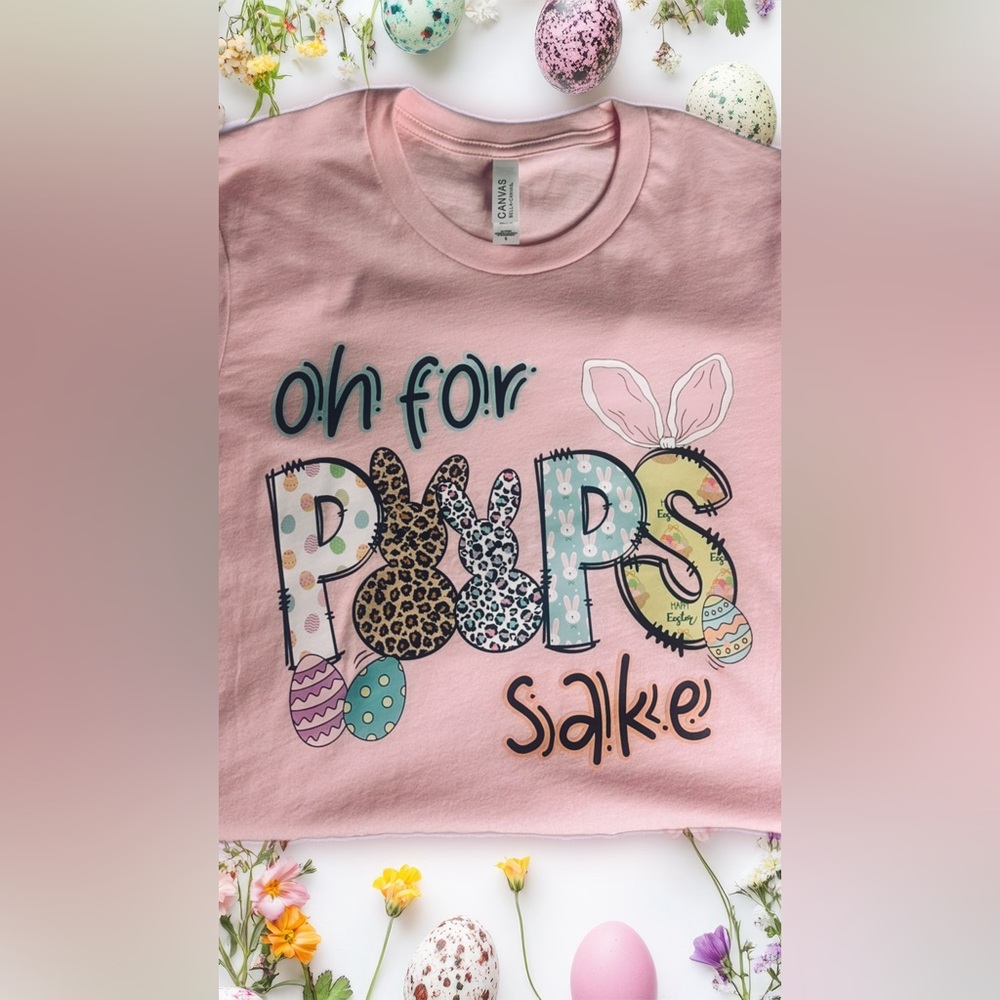 Pink Graphic T-Shirt with Bunny Design